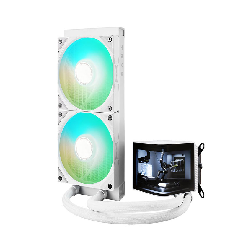 Tản nhiệt nước TRYX PANORAMA 240 ARGB White (Màn 2k 6.5"/Bơm ASETEK 8v2)