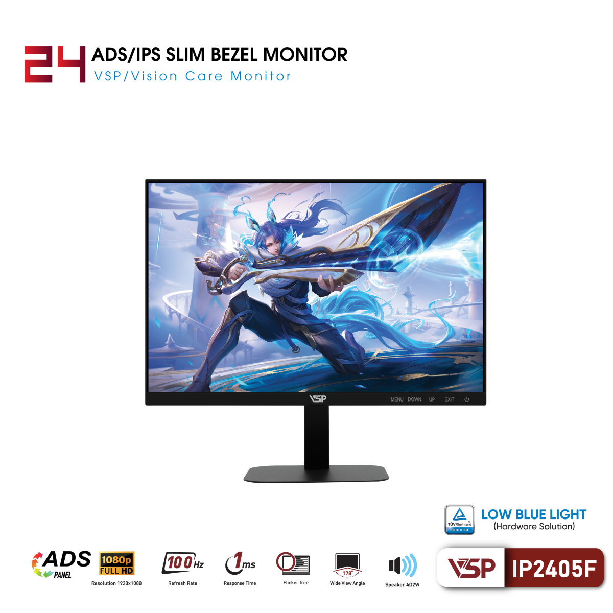 VSP IP2405F 23.8" IPS FULLHD 100Hz Speaker