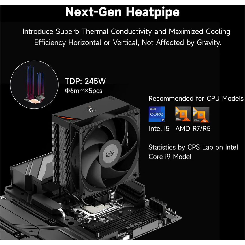 Tản nhiệt khí PC COOLER RT500 Digital BK Black - Ảnh 6
