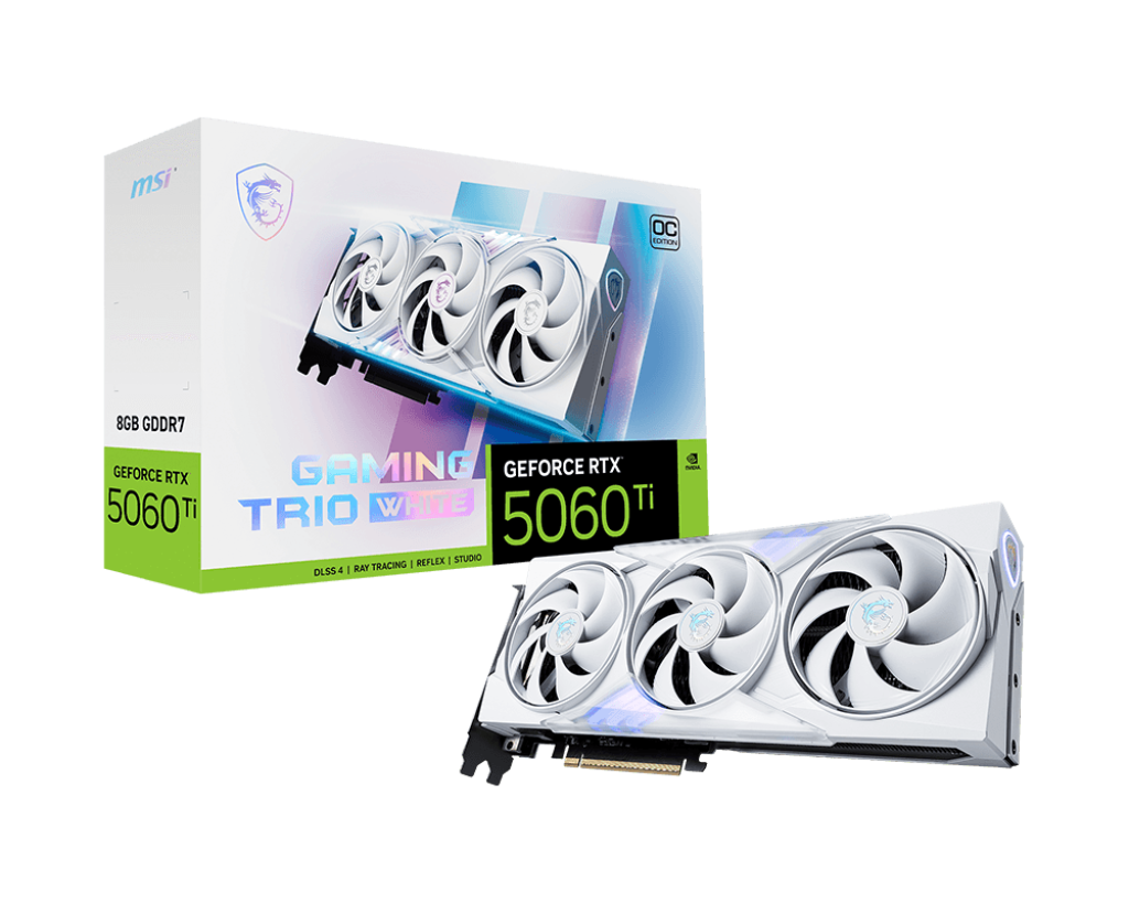 VGA MSI RTX 5060 Ti 8GB GAMING TRIO OC WHITE GDDR7