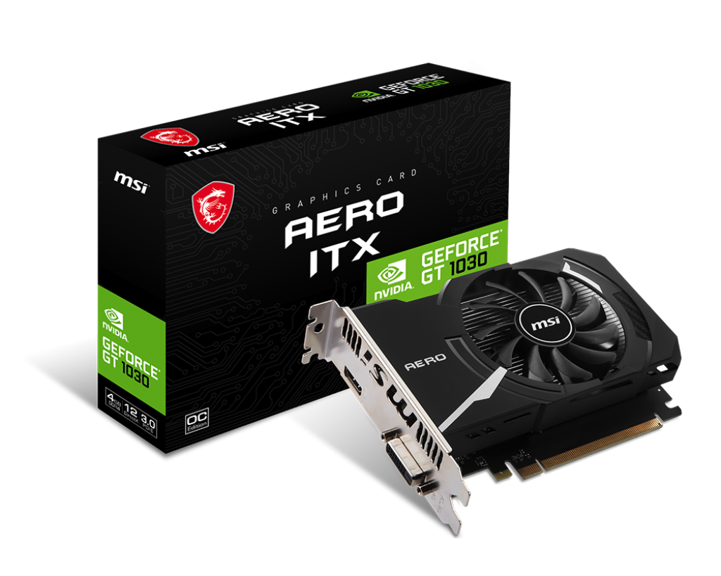 VGA MSI GeForce GT 1030 AERO ITX 4GB DDR4 OC