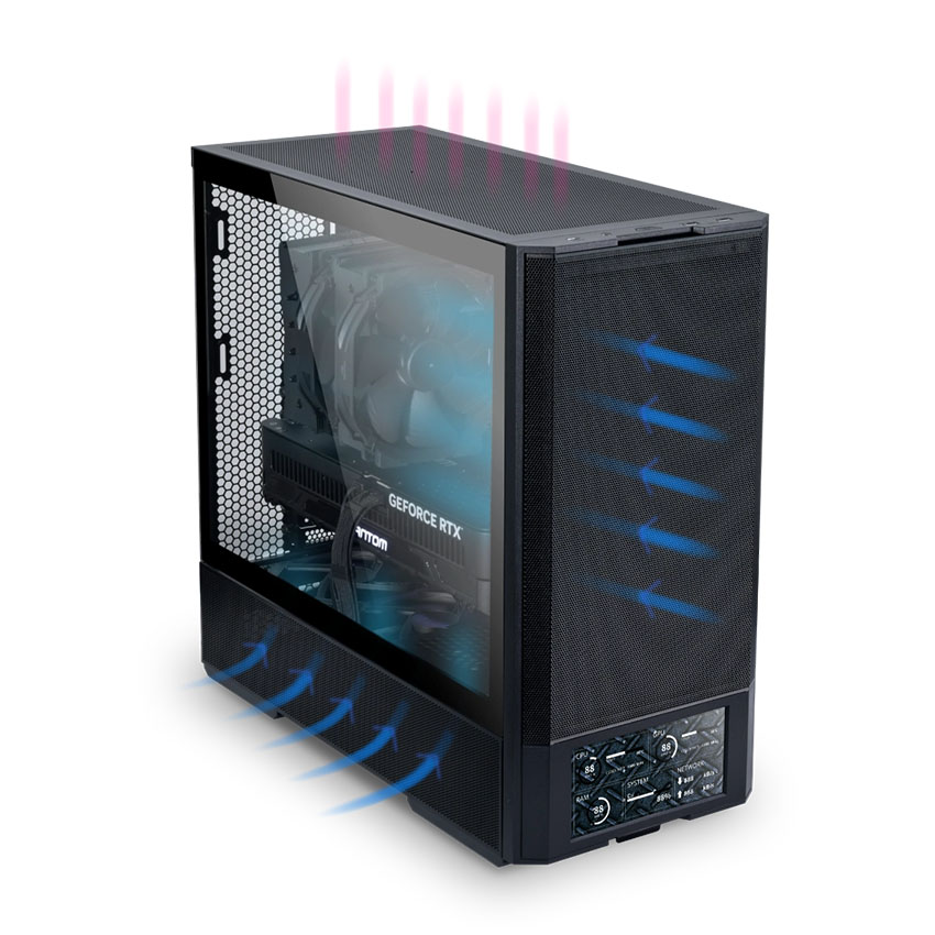 Vỏ case Lian Li LANCOOL Digital 207DX Black- LAN207DX (ATX/Mid Tower/Màu Đen/Màn hình) - Ảnh 6